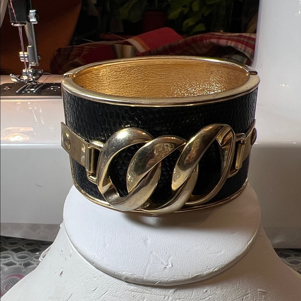 Gold and Black Chain Bracelet